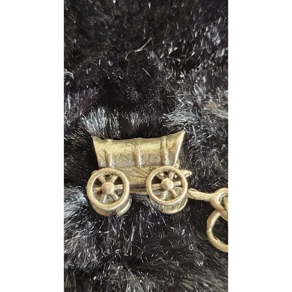 vintage silver charm cuckoo clock marked 800 carved people and moving chains - Picture 2 of 6